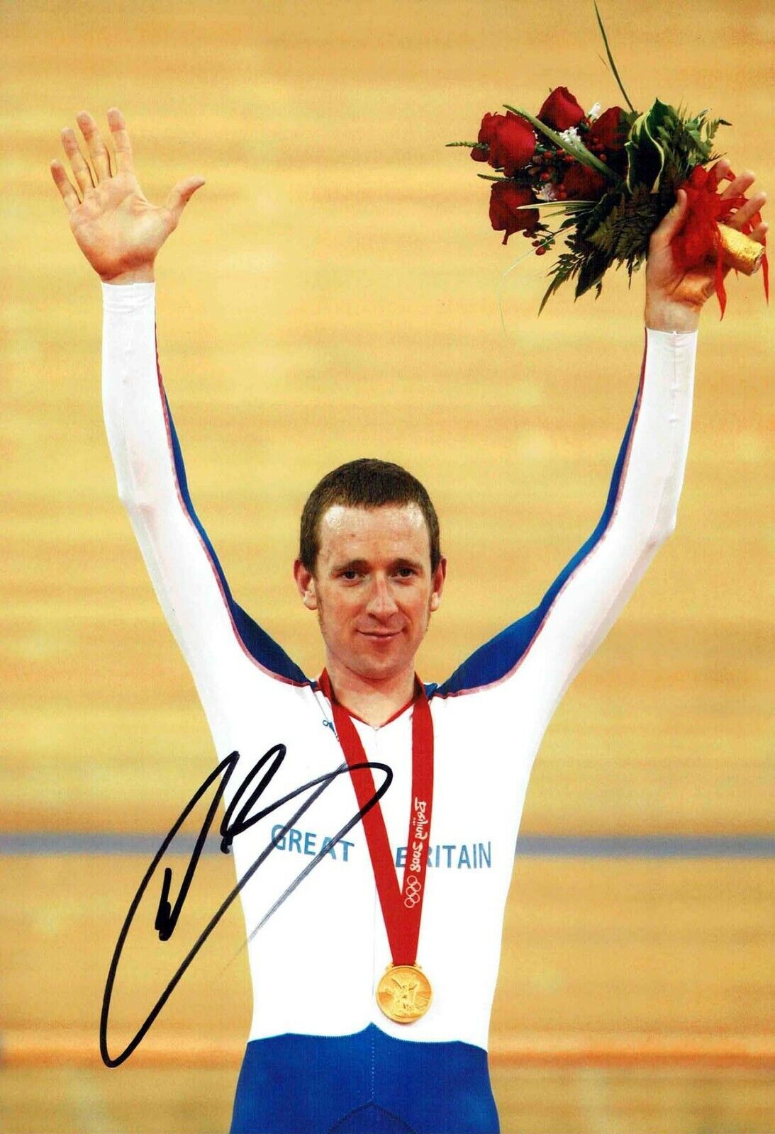 Bradley WIGGINS Signed Autograph 12x8 Photo Poster painting 2 Olympic Medal Winner AFTAL COA