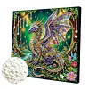 DIY Pearl Painting Forest Dragon with Frame for Home Wall Decor(25x25cm)