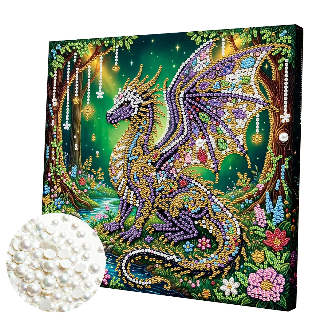 Forest Dragon - DIY Pearl Diamond Art Kit With Frame 25*25cm