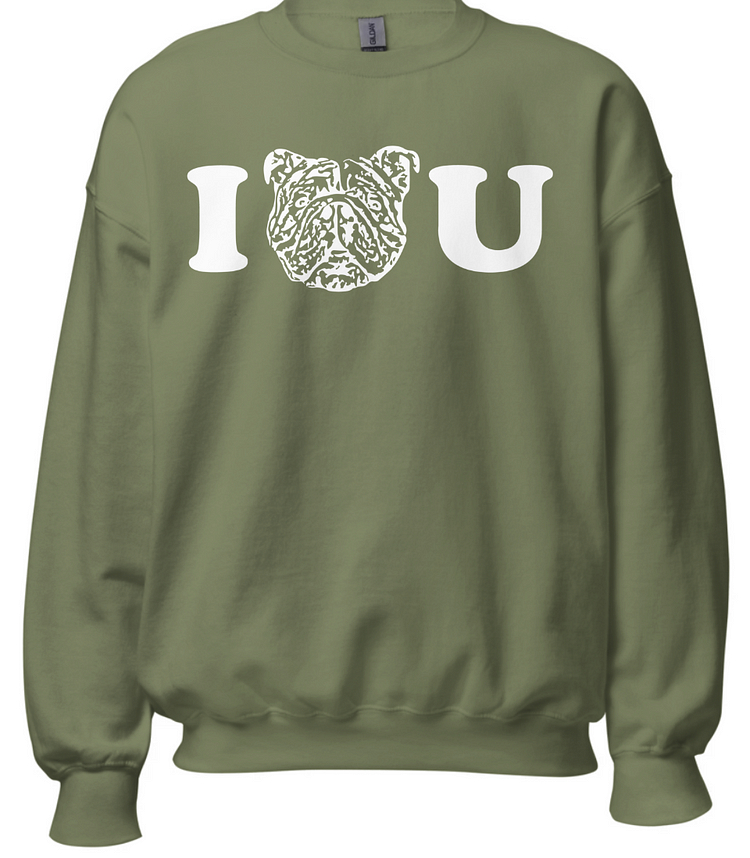 Pet Portrait I ❤️ U Crewneck Hoodie