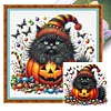 Pumpkin Black Cat-11CT Stamped Cross Stitch 40*40cm/15.75*15.75in tapestrymarket