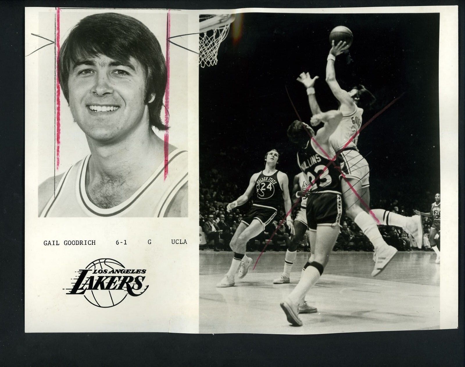 Gail Goodrich LOT of THREE Press Wire Photo Poster paintings Los Angeles Lakers & Phoenix Suns