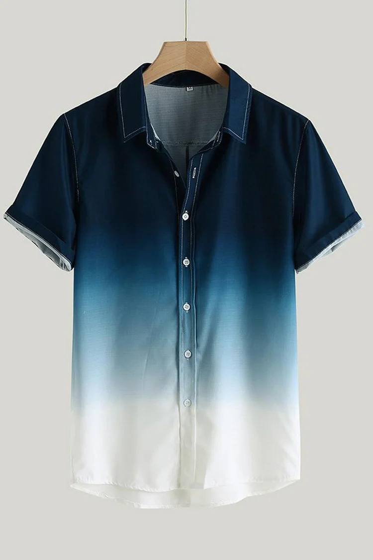 Casual Gradient Color Loose Fit Shirt