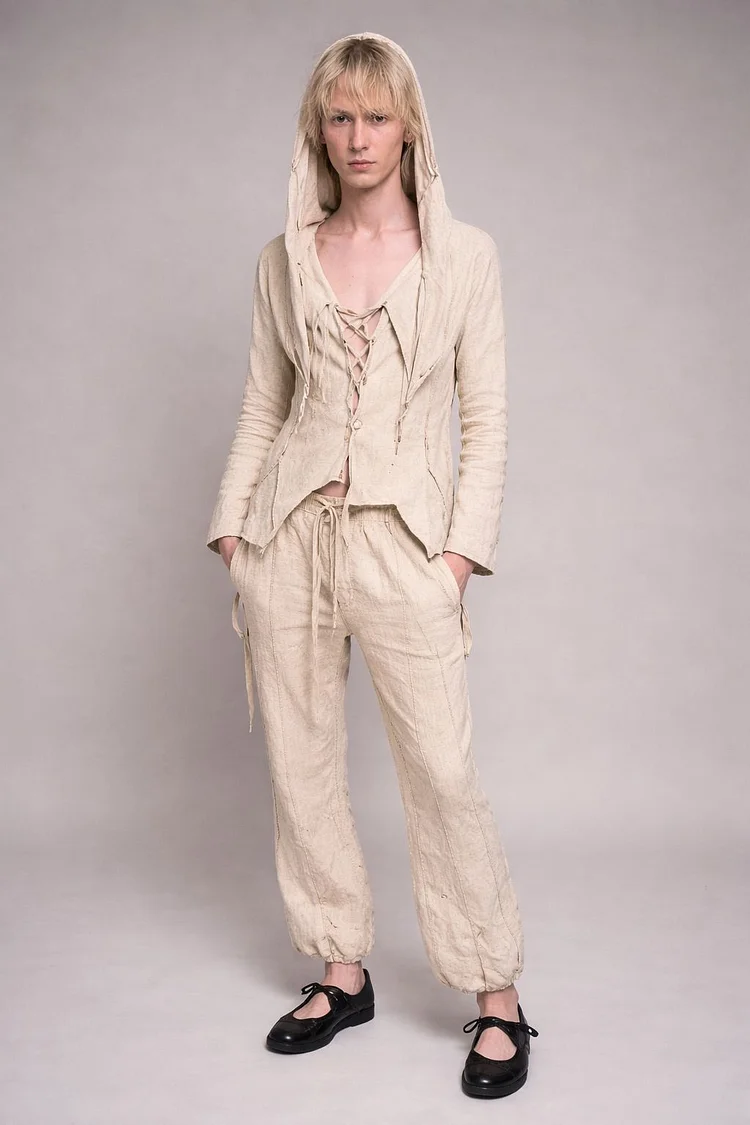 PARTICLE Upcycled Hooded Top - Cream