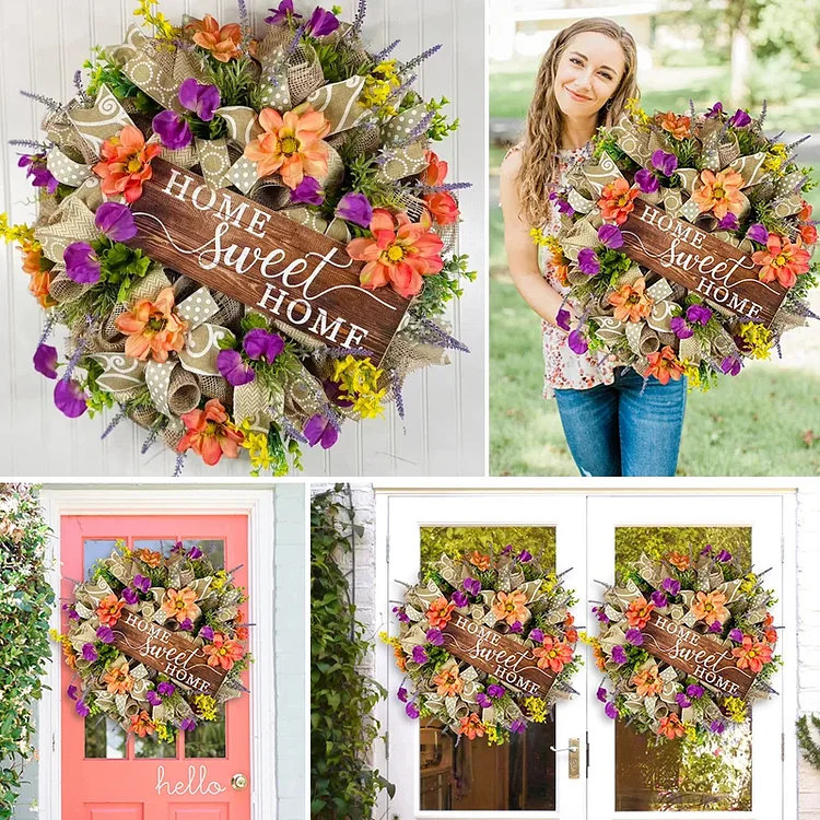 Summer Floral wreath for front door-💖Mother's Day Sale💖