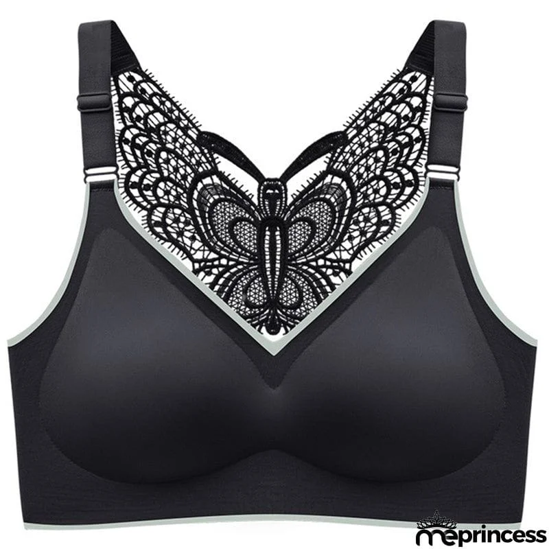 New Large Size Seamless Women's Bra With Beauty Back Butterfly Design
