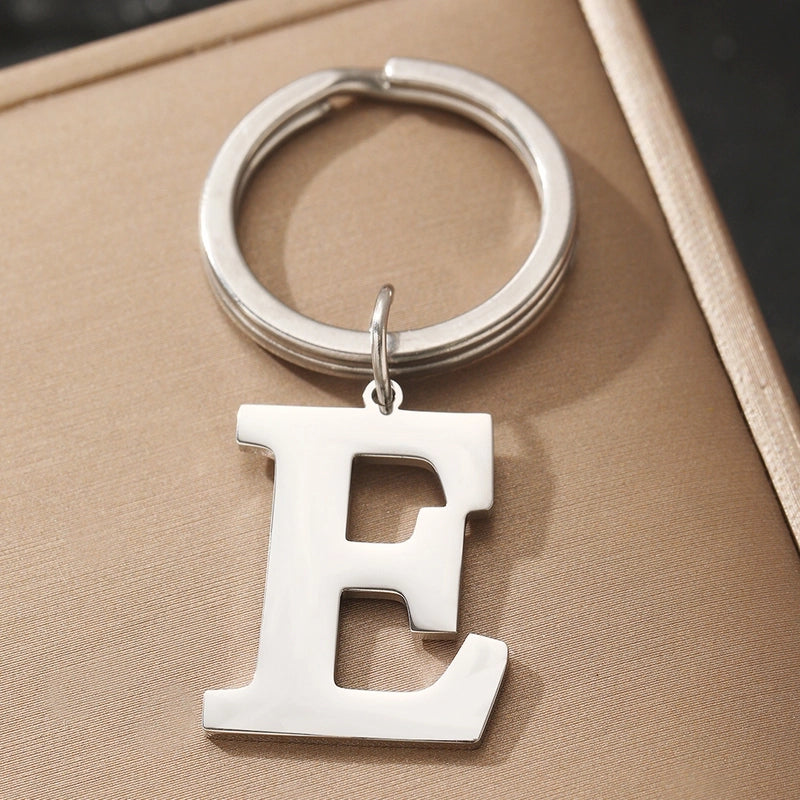Basic Minimalist Letter 304 Stainless Steel Polishing Unisex Bag Pendant Keychain