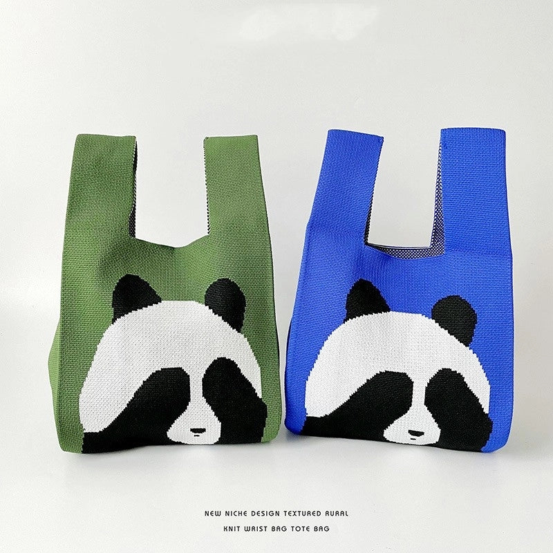 Women’s Medium Knit Animal Cute Basic Open Handbag