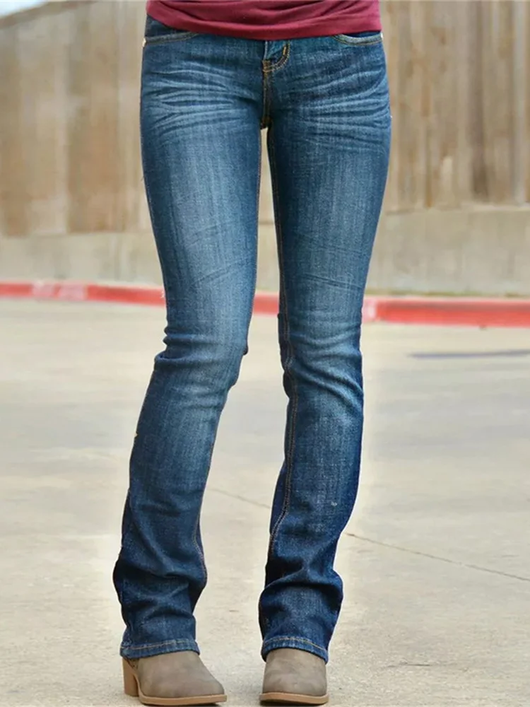 Classic Washed Stretchy Bootcut Jeans