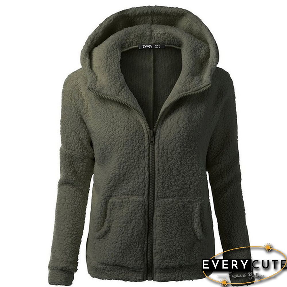 Women's Fashion Hooded Sweater Jacket Female Coat Women Casual Hoodie Coat Add Wool Sweatshirts