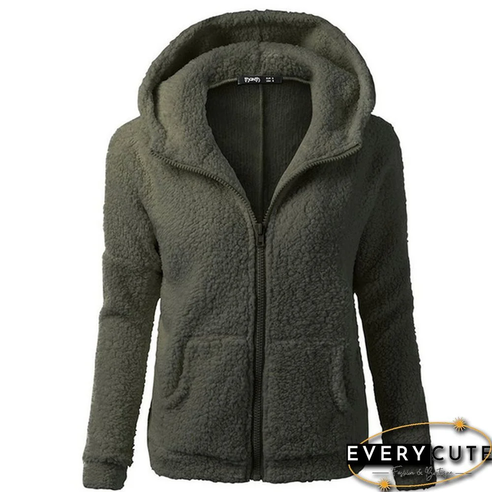 Women's Fashion Hooded Sweater Jacket Female Coat Women Casual Hoodie Coat Add Wool Sweatshirts