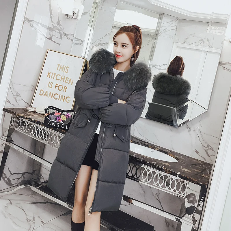 Toloer 2024 Winter New Cotton-Padded Clothes Female Leisure Long Money Collect Waist Thick Down Cotton Clothes Over The Knee Korean Set Female-Outfit Ideas