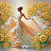 Fille tournesol, kits sp&eacute;ciaux de peinture en forme de 5d bricolage partiel en diamant pour adultes, d&eacute;butants, d&eacute;coration int&eacute;rieure, peintures de diamants, art de pierres pr&eacute;cieuses 30x30cm