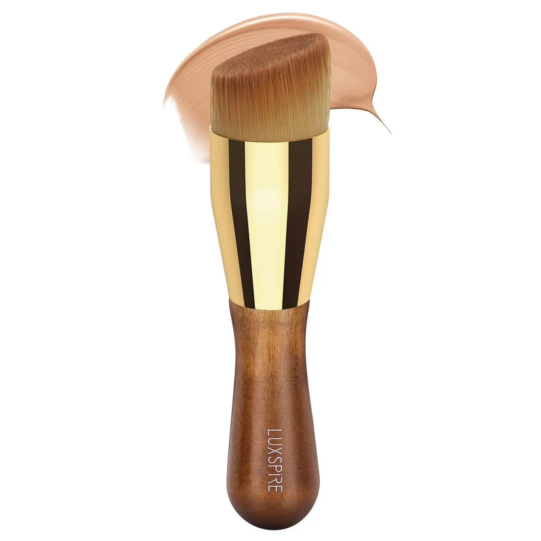 Professional Powder Kabuki Brush Soft for Blending Buffing, Contour, Stippling, Bronzer, Flawless Powder, Liquid Foundation, Wood Handle Cosmetics Make Up Tool