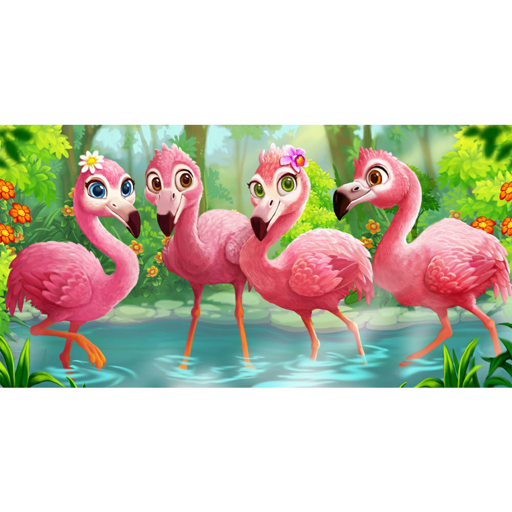 

Cartoon Flamingo - Square Drill Diamond Painting - 60*30CM (Big Size), 501 Original