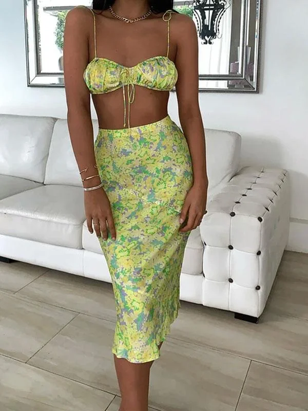 Thin straps floral set
