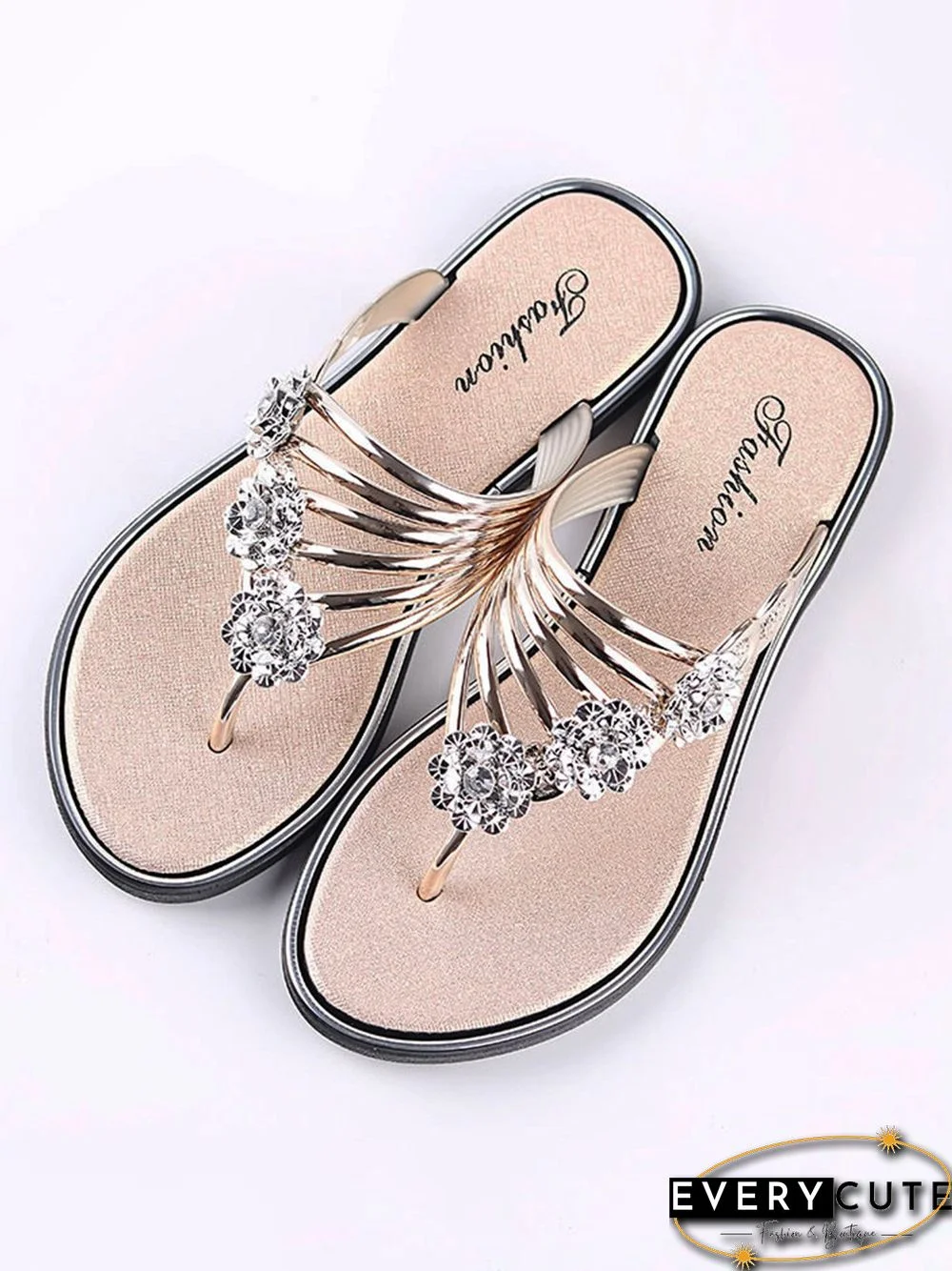 Women's Diamond Flat Thong Sandals