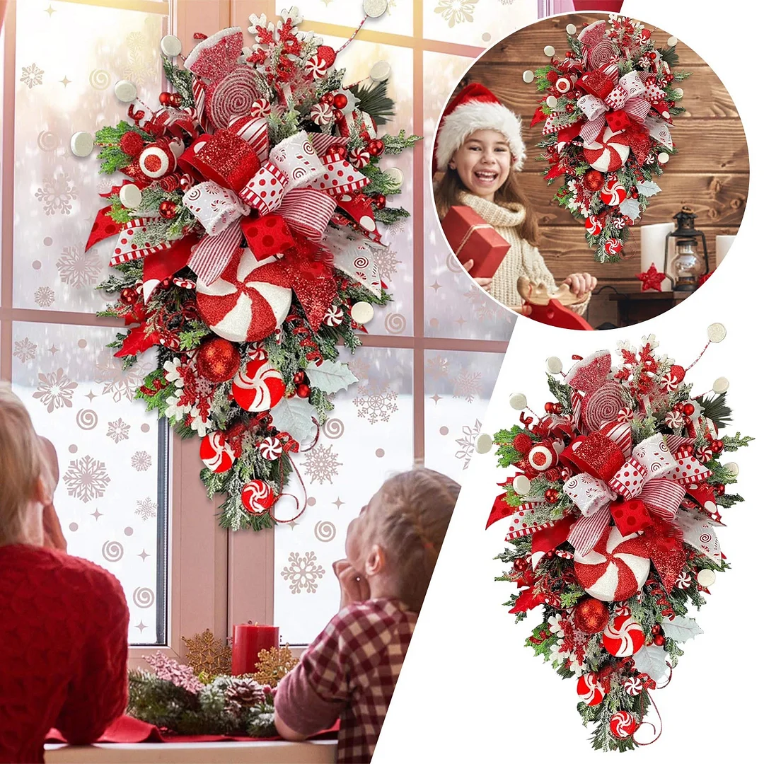 Candy Cane Christmas Wreath