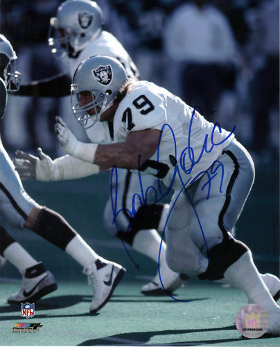 BOB GOLIC OAKLAND RAIDERS COLOR ACTION SIGNED 8x10