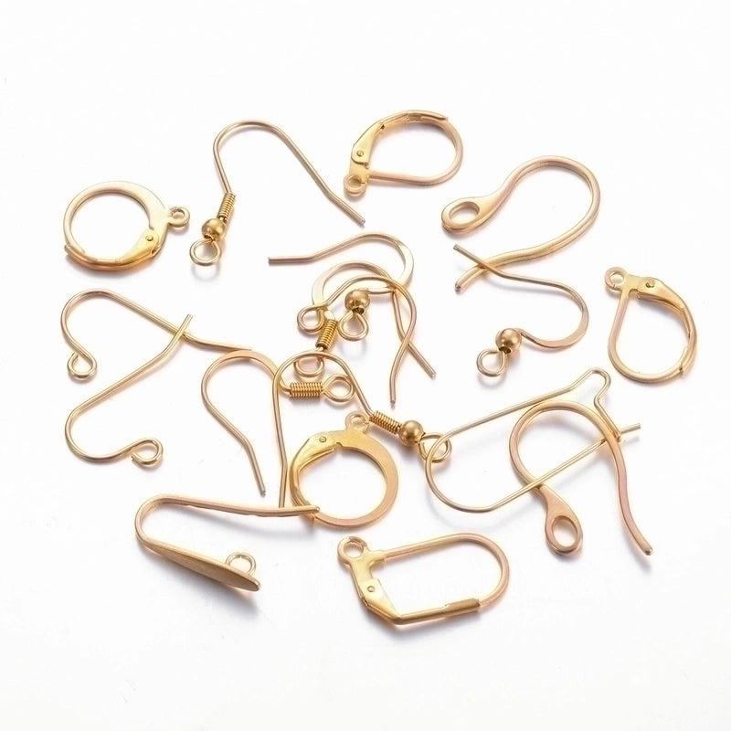 100 PCS/Package Stainless Steel Solid Color Hook Earring Findings Minimalist
