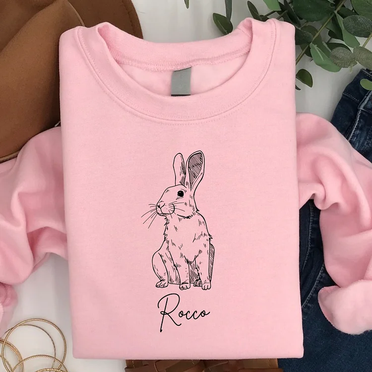Rabbit Lover - Personalized Bunny Sweatshirt Bunny Portrait T-shirt Hoodie