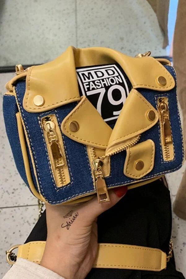 Fashion Casual Patchwork Chain Crossbody Bag