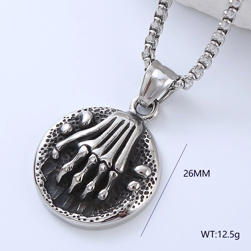 Retro Punk Pistol Heart Shape 304 Stainless Steel No Inlaid Men’S Pendant Necklace