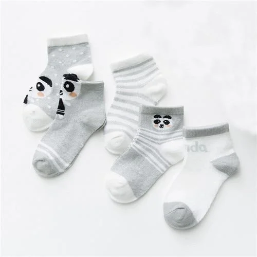 5 Pairs/Lot 0-2Yrs Baby Socks Summer Mesh Cotton Cartoon Animal Kids Socks Girls Cute Newborn Boy Toddler Socks Baby Accessories