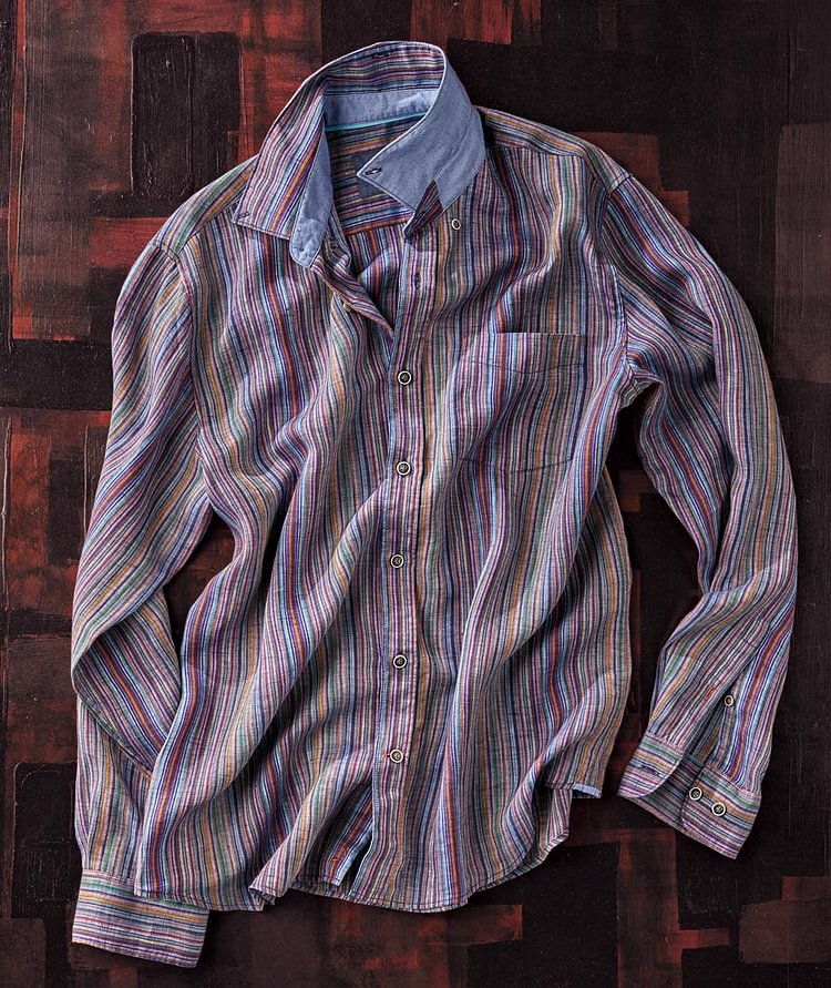 Pre-sale striped casual all-match solid color shirt