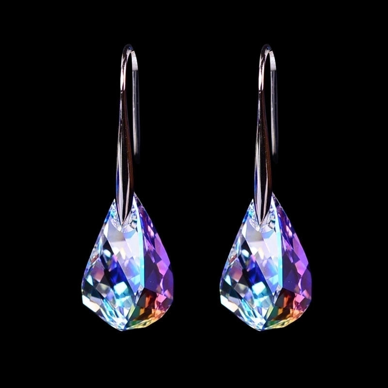New Earrings Colorful Crystal Japanese And Korean Fashion Jewelry Shiny Simple Temperament  Earrings