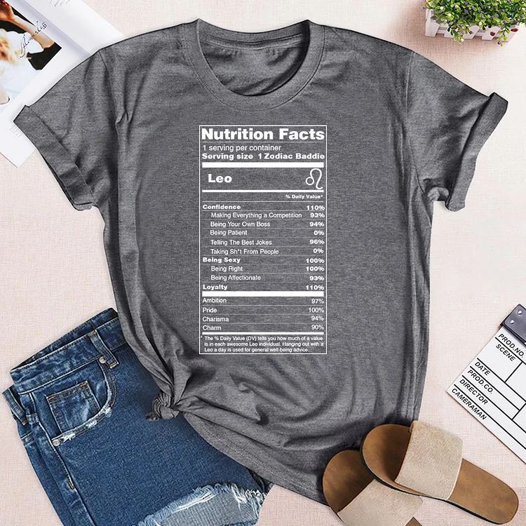 Leo Zodiac Sign Nutrition Facts T-Shirt-03214-Annaletters