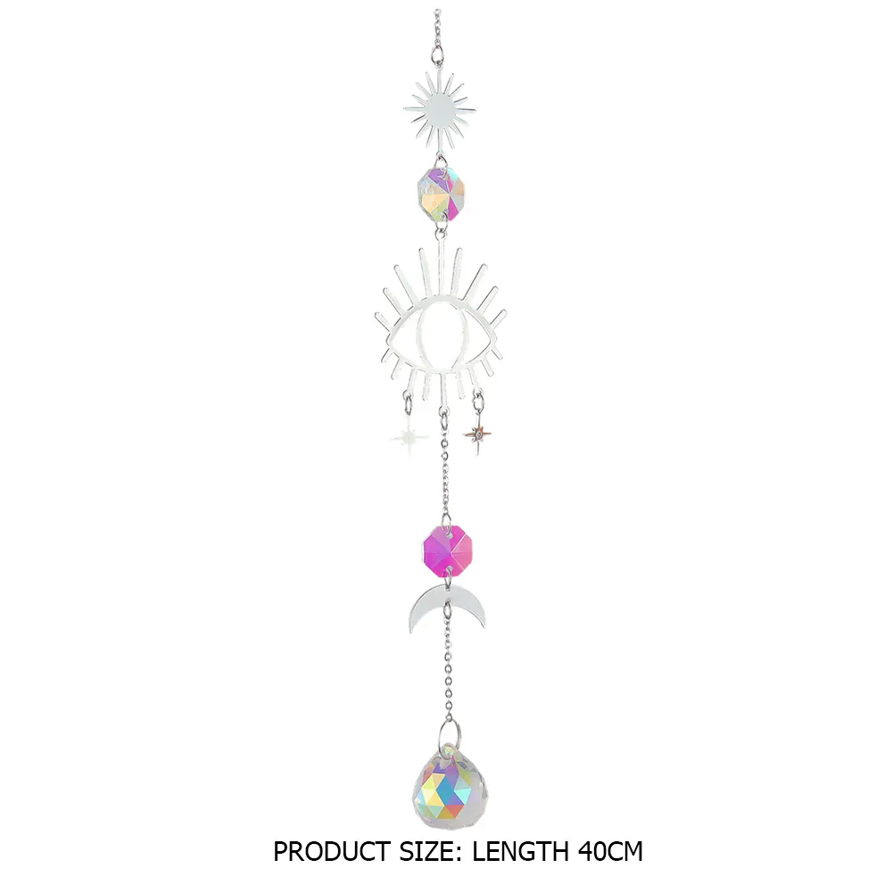 Wind Chime Crystal Light Catcher Ornaments Prisms Home Decor (Devil Eye 4)