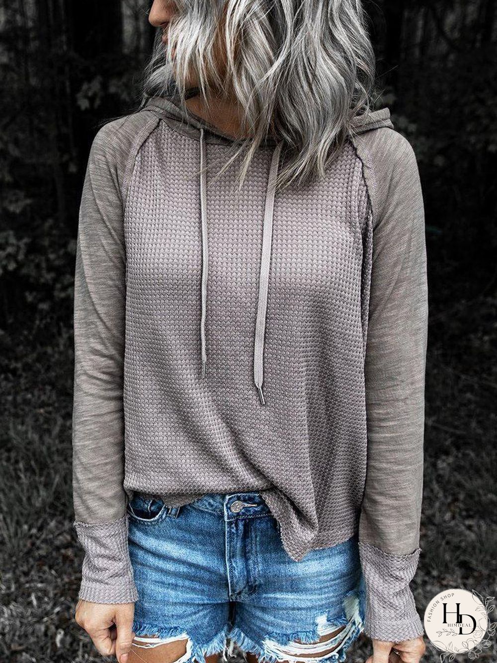 Casual  Plain Joint Long Sleeve Top