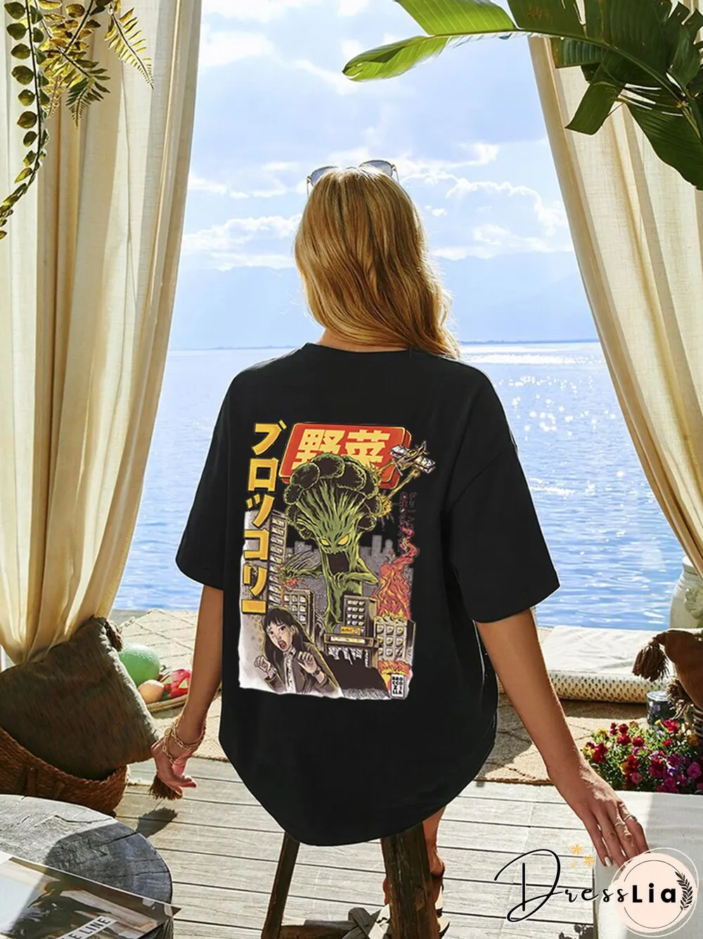Female Shirt-Funny Monster Invades City!