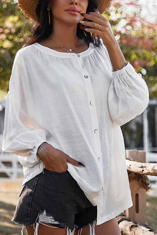 Pure Color Holiday Casual Shirt-Allyzone-Allyzone