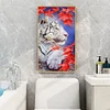 DIY Full Round Drill Diamond Painting white tiger Mosaic Rhinestone Art