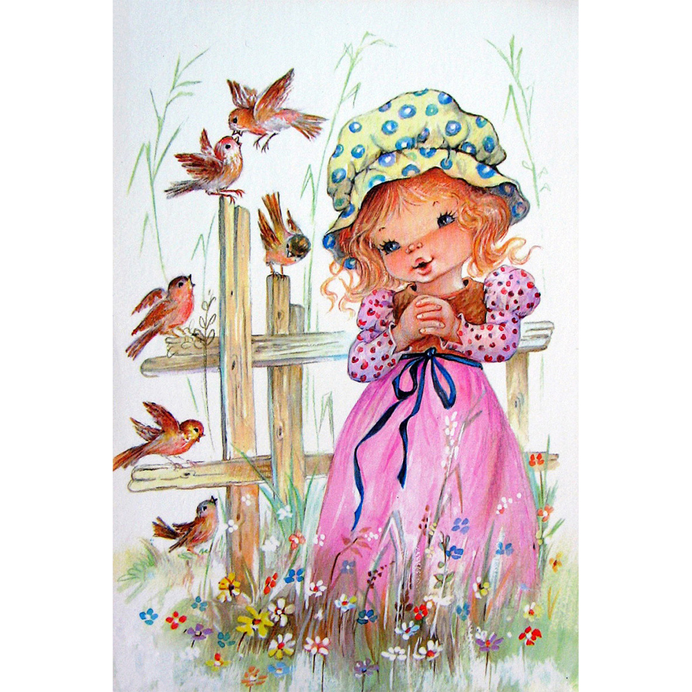 

Cute Girl - 11CT Stamped Cross Stitch - 40*50CM, 501 Original