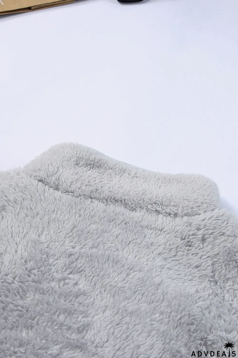 Zip Up Sherpa Coat With Pocket