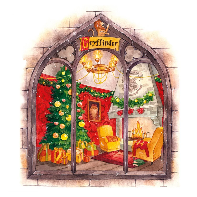 Harry Potter Christmas House 11CT Stamped Cross Stitch 50*50CM