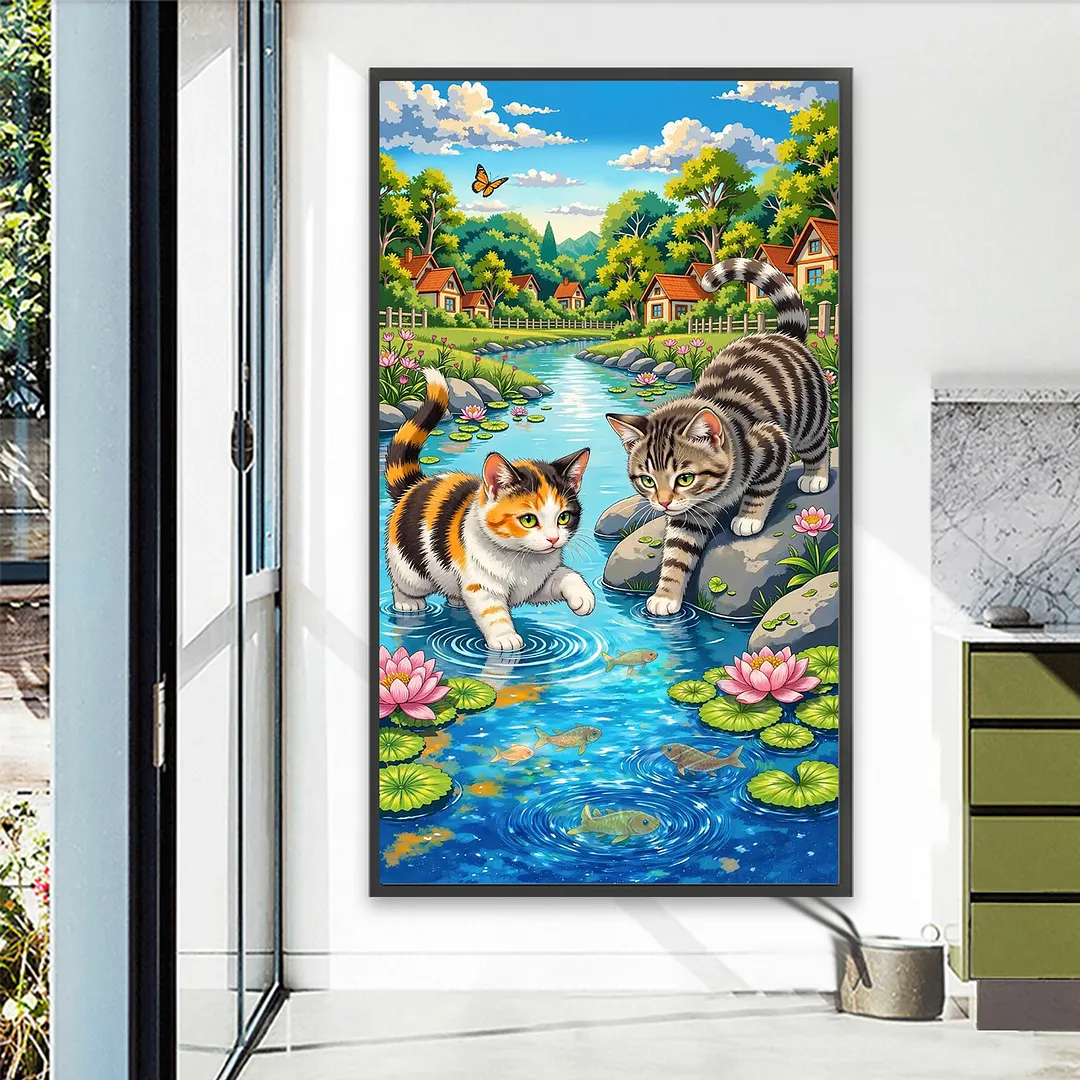 Cat 5D Full Round Drill DIY Diamond Painting Kit for Adults 40x70CM