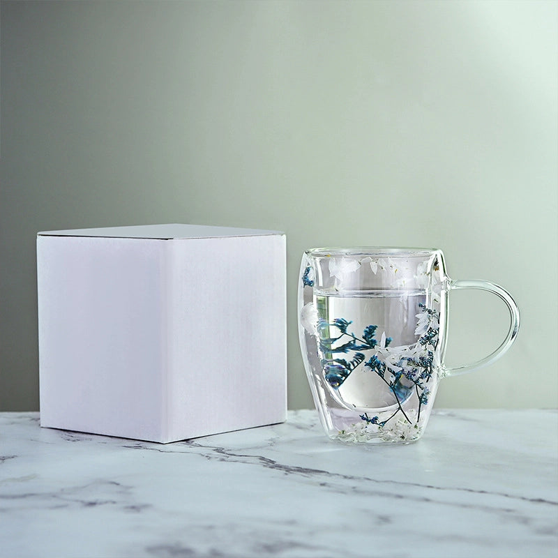 Casual Vacation Flower Borosilicate Glass Mug 1 Piece