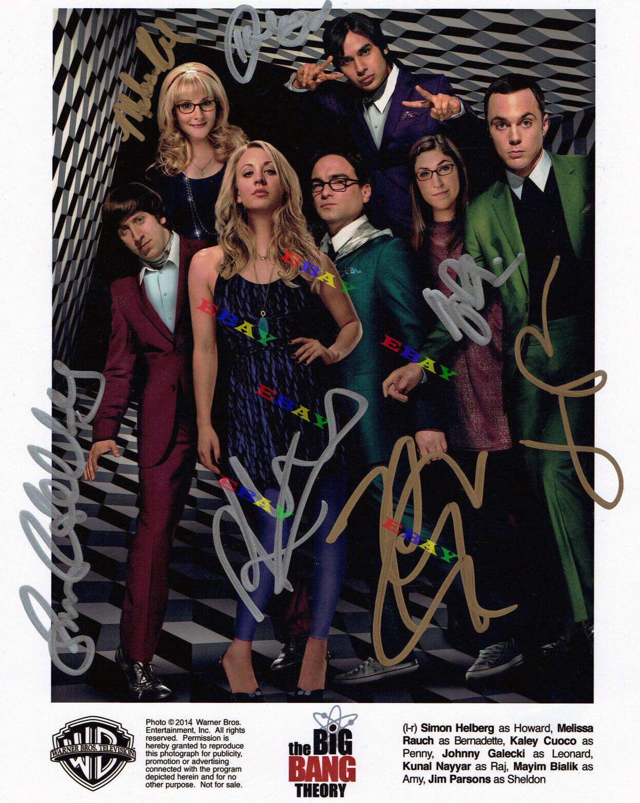 Big Bang Theory Cast AUTOGRAPHED Signed 8x10 Photo Poster painting REPRINT