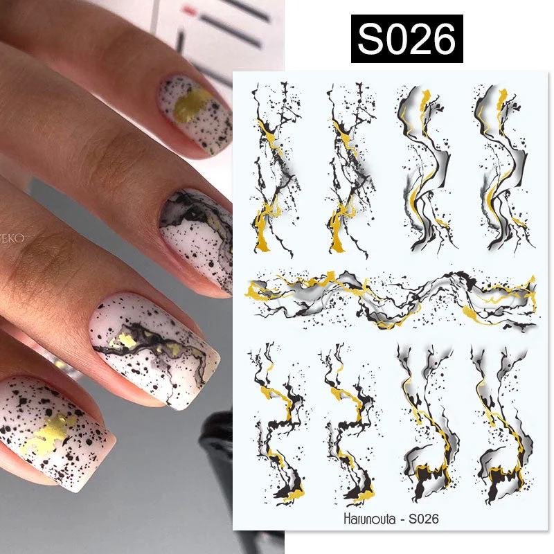 1 Pc White Gold Laser Leaves 3D Nail Stickers Leaf Cute Spring Sliders for Nails Flowers Adhesive Sticker Nail Art Design Decal-Nail Inspo