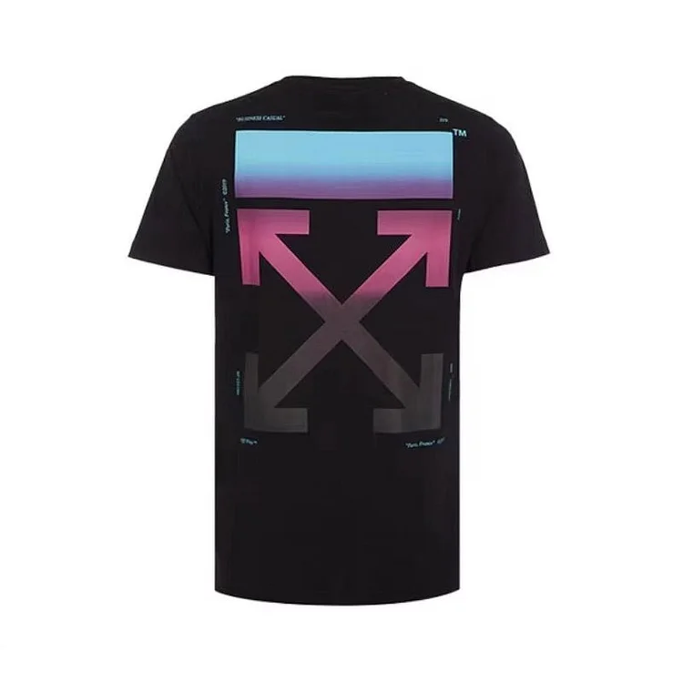 Off White T Shirt Short Sleeve Gradient Arrow Print Owt