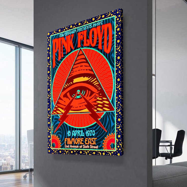 Pink Floyd Fillmore East Concert Poster Canvas Wall Art MusicWallArt