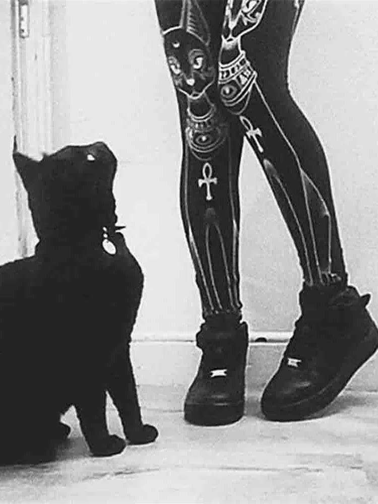 Ancient Egypt Cats Art Graphic Leggings