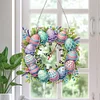 (US Only)2D Flat DIY Easter Diamond Painting Clock Pendant for Living Room Decoration