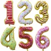 10PCS Ice Cream Cookie Themed 0 - 9 Numbers Aluminum Film 32" Balloons Catering Dessert Birthday Party Decors