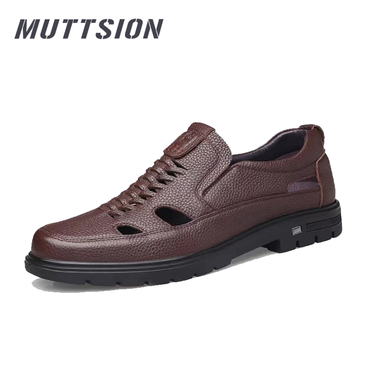 MUTTSION Cowhide Hollow Breathable Sandals| Casual Loafers Size 38-47 MUTTSION.COM MUTTSION