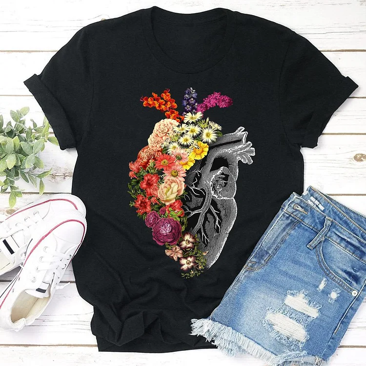 ANB - Flower Heart Spring Retro Tee -05998